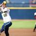 Michigan sophomore Sara Driesenga pitches in the game against Louisiana-Lafayette on Saturday, May 25. Daniel Brenner I AnnArbor.com